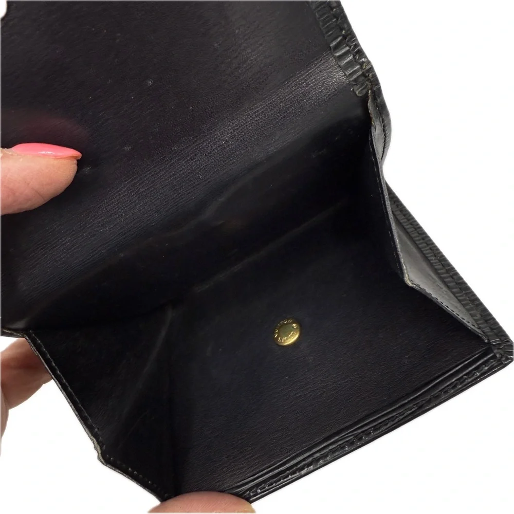 Louis Vuitton Elise Compact Wallet Black Epi Leather Vintage 1992 Authentic